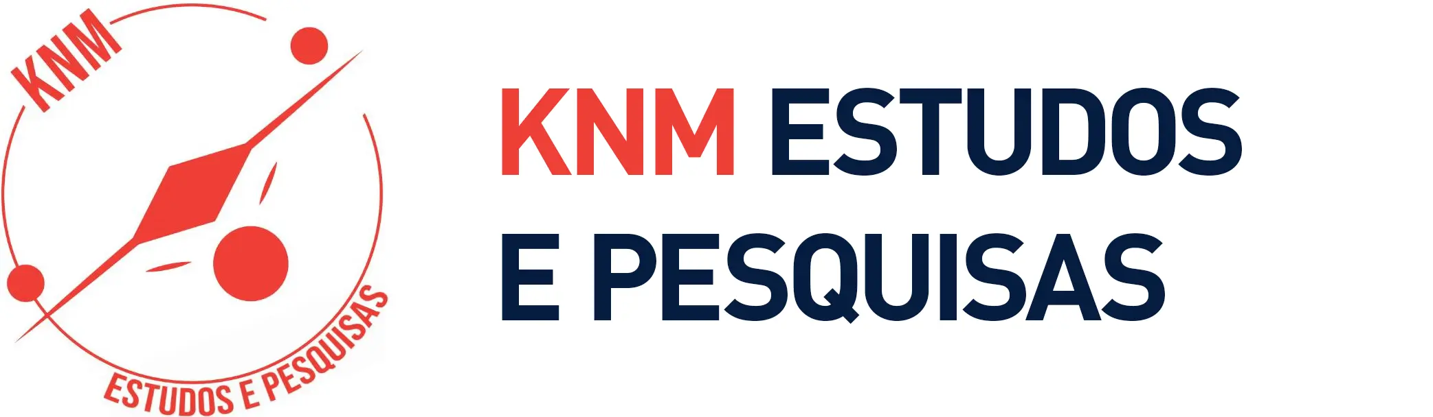 logo da knm do lado esquerdo e do lado direito o texto "KNM ESTUDOS E PESQUISAS"